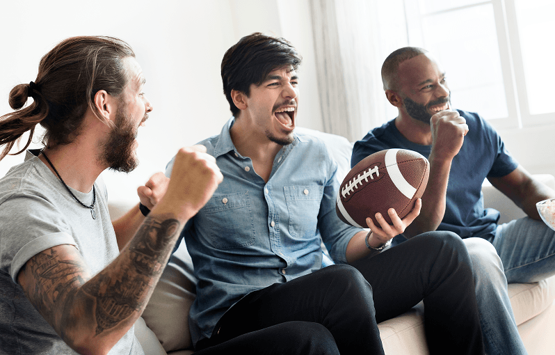 Friends watching sports